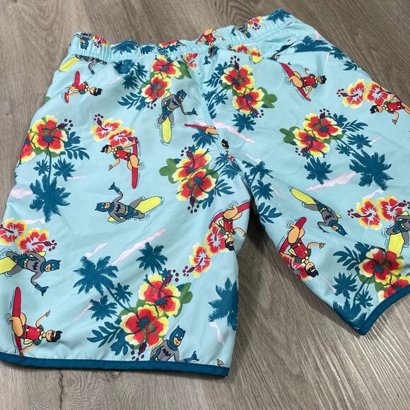 DC Comics Batman Surf Swim Trunks Mens Large Hawaiian Floral Boardshorts‎ - Picture 10 of 10